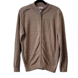 Sasha Fabiani Men's Beige Zip-Up Sweater